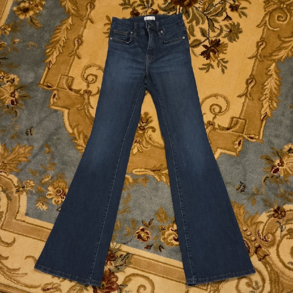 Good American Dark Blue Flare Jeans